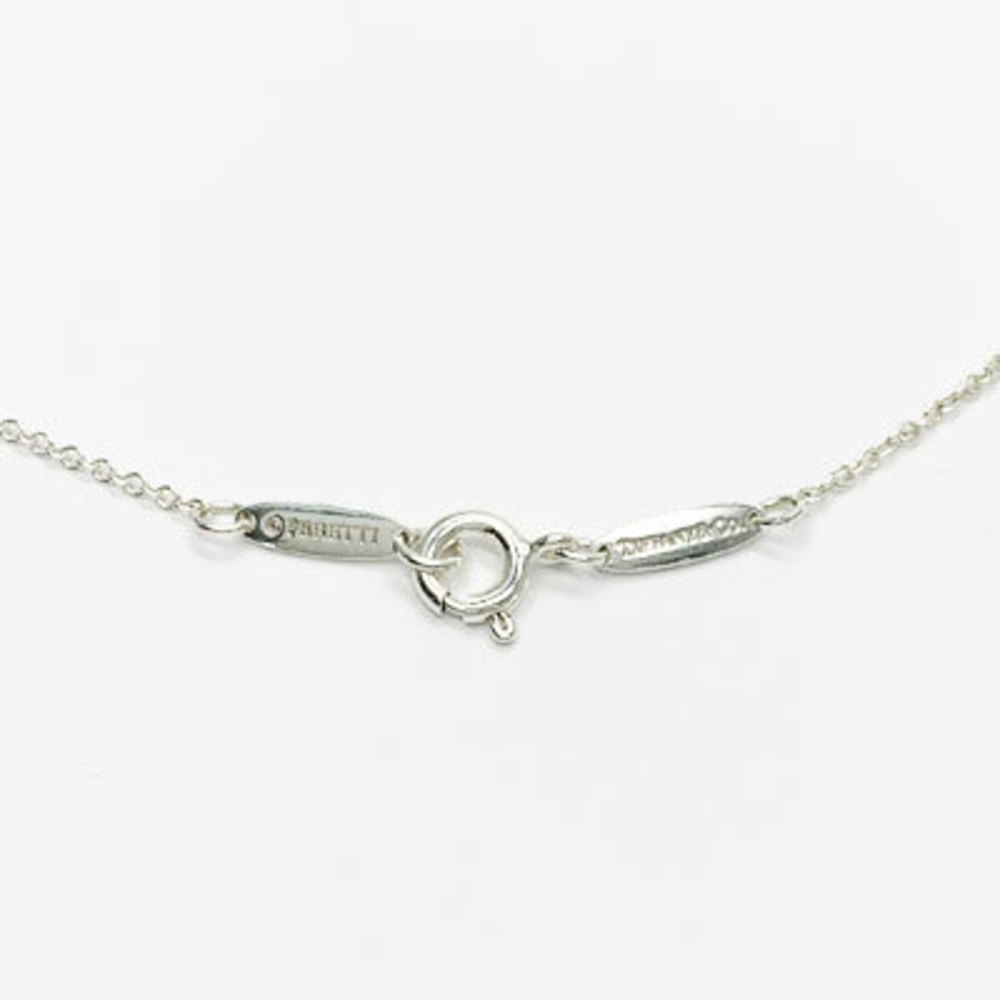 Tiffany Open Heart Small Pendant Necklace Silver Diamond